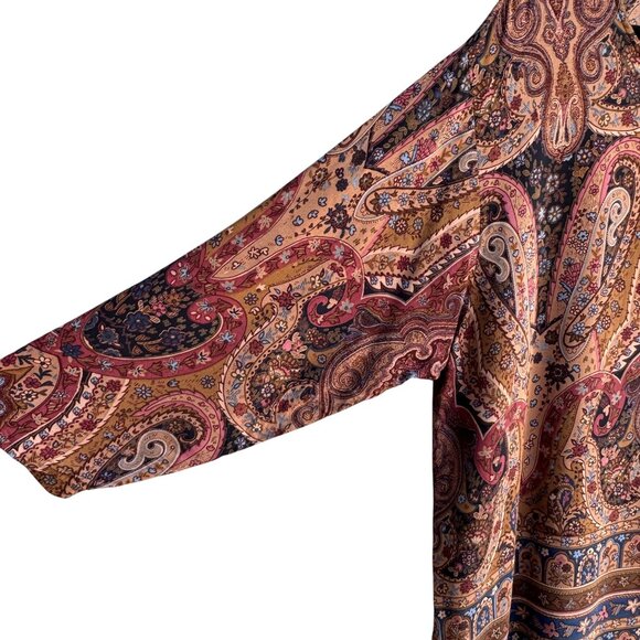 AKF Woman Vintage Boho Paisley Floral Print Flowy Hippie Tunic Top Blouse 2X - Picture 5 of 9